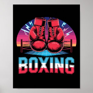 Boks handschoenen uit de jaren 90 Vintage Fighter Poster