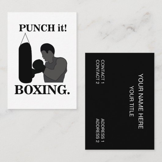 Boks Sport Punch It Boxing Visitekaartje (Voorkant / Achterkant)