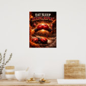 Boks Vuur Handschoenen Razernij Poster (Keuken)
