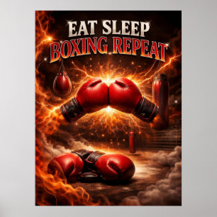 Boks Vuur Handschoenen Razernij Poster
