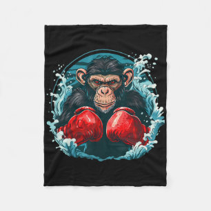 Boksaap met boks handschoenen Kickboksen Funny B Fleece Deken