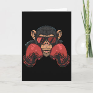 Boksaap met boks handschoenen Kickboksen Funny B Kaart