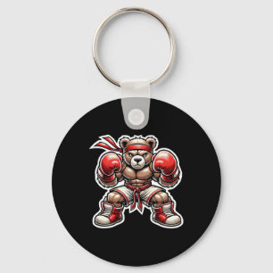 Boksbeer Vechtkunst Street Grizzly Muay Thai Sleutelhanger