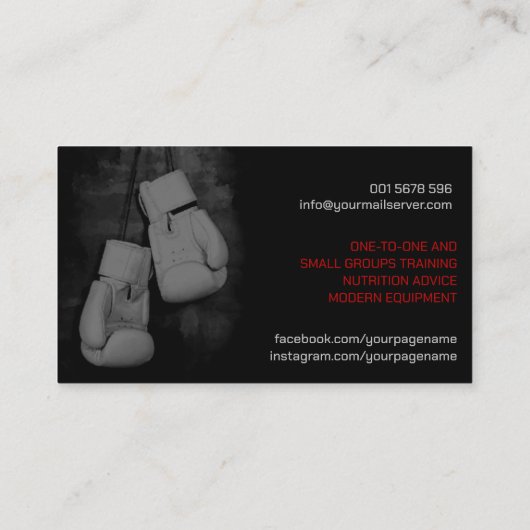 Bokscoach Waterverf kunst Visitekaartje (Achterkant)