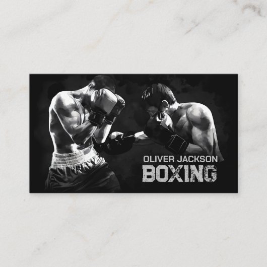 Bokscoach Waterverf kunst Visitekaartje (Voorkant)