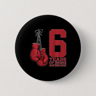Boksen 6 jaar Geweldige Bokser 6e verjaardag Ronde Button 5,7 Cm