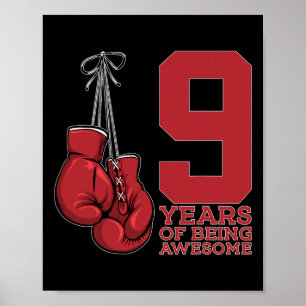 Boksen 9 jaar Geweldige Boksen 9e verjaardag Poster