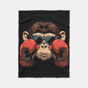 Boksen Aap Liefhebber Bokshandschoenen Kickboksen Fleece Deken