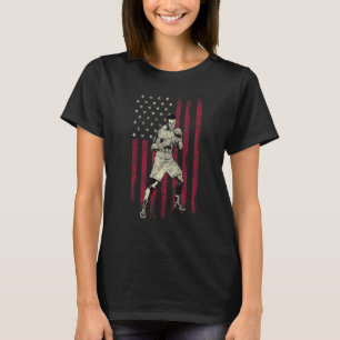 Boksen Amerikaanse vlag 4 juli T-shirt