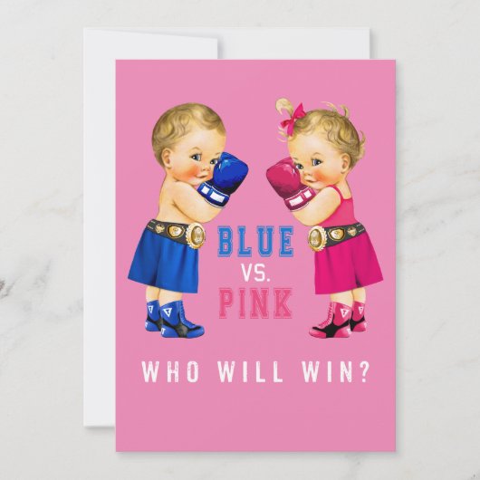 Boksen Baby's Geslacht onthullen Party Kaart (Voorkant)