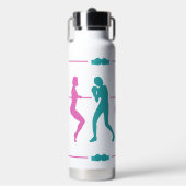 Boksen Barre Kleurrijke Vrouw Silhouetten Waterfles (Voorkant)