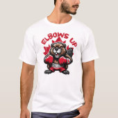 Boksen Bever met Canadese Pride - Elbows Up T-shirt (Voorkant)