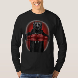 Boksen Black Pit Bull Dog Martial Arts Warrior T-shirt