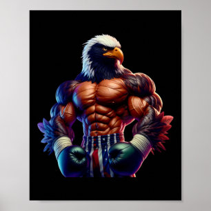 Boksen Blackhawk Bokser Kickbokser Mma Vechters Co Poster