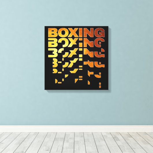 Boksen Boxer Graphic Word Art Canvas Afdruk (Insitu (Houten vloer))