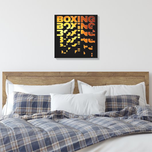 Boksen Boxer Graphic Word Art Canvas Afdruk (Insitu (Slaapkamer))