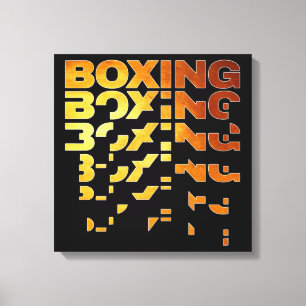 Boksen Boxer Graphic Word Art Canvas Afdruk