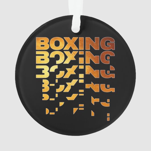 Boksen Boxer Graphic Word Art Ornament (achterkant)