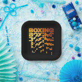 Boksen Boxer Graphic Word Art Papieren Bordje (Feest)