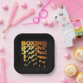 Boksen Boxer Graphic Word Art Papieren Bordje (Feest)