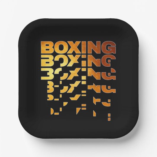 Boksen Boxer Graphic Word Art Papieren Bordje (Voorkant)
