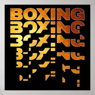Boksen Boxer Graphic Word Art Poster