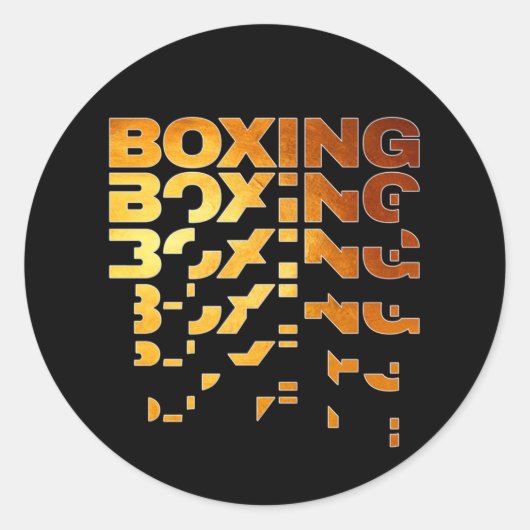 Boksen Boxer Graphic Word Art Ronde Sticker (Voorkant)