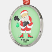 Boksen Boxer Kerstmis Collectible Metalen Ornament (Links)