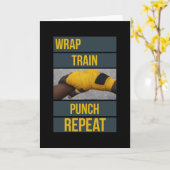 Boksen Boxer Training Quote Wrap Trein Herhalen Kaart (Gele Bloem)