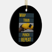 Boksen Boxer Training Quote Wrap Trein Herhalen Keramisch Ornament (Rechts)