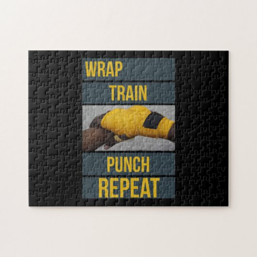 Boksen Boxer Training Quote Wrap Trein Herhalen Legpuzzel (Horizontaal)