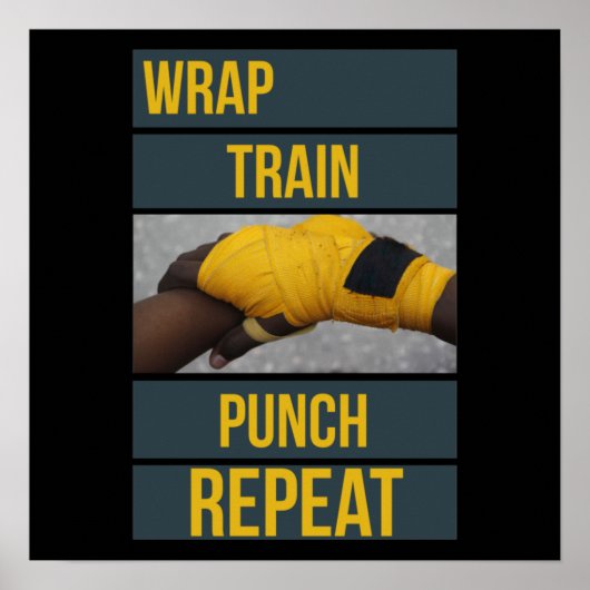 Boksen Boxer Training Quote Wrap Trein Herhalen Poster (Voorkant)