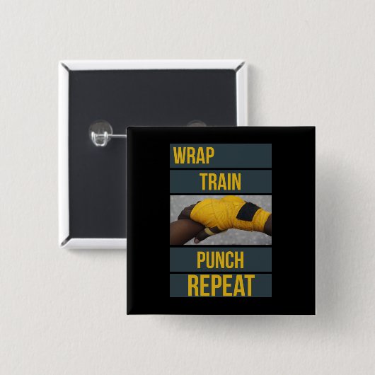 Boksen Boxer Training Quote Wrap Trein Herhalen Vierkante Button 5,1 Cm (Voorkant /achterkant)