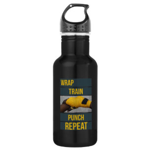 Boksen Boxer Training Quote Wrap Trein Herhalen Waterfles