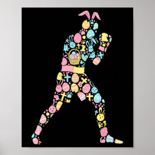 Boksen Bunny Easter Egg Paasdag Vrouwen Mannen Kin Poster