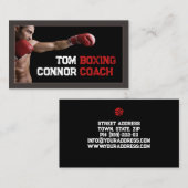 Boksen Coach Fitness Instructeur Donker Visitekaar Visitekaartje (Voorkant / Achterkant)