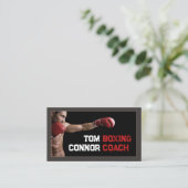 Boksen Coach Fitness Instructeur Donker Visitekaar Visitekaartje (Staand voorkant)