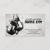Boksen coach handschoenen waterverf inkt kunst visitekaartje (Voorkant)
