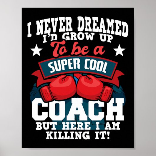 Boksen Coach - Kickboksen Kickboxer Gym Boxer 2 Poster (Voorkant)