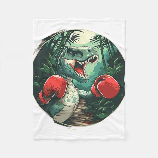 Boksen Dinosaur Boxer Dino Kickboksen T-rex Boksen Fleece Deken (Voorkant)