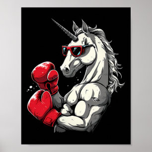 Boksen Eenhoorn Met Bokshandschoenen Kickboksen Sc Poster