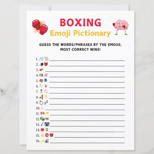 Boksen Emoji Pictionary Game (Voorkant)