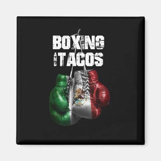 Boksen en taco's Grappig Mexico Magneet (Voorkant)