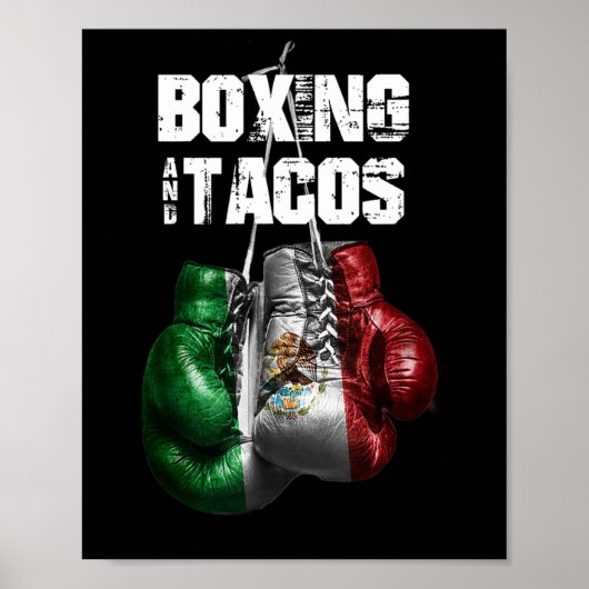 Boksen en taco's Grappig Mexico Poster (Voorkant)