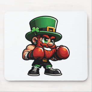 Boksen Funny St. Patrick Dag Gelukkig Iers Klavert Muismat