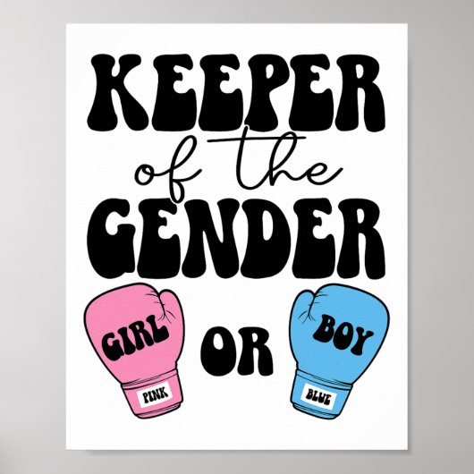 Boksen Gender Reveal Idee Party Keeper van de Gend Poster (Voorkant)
