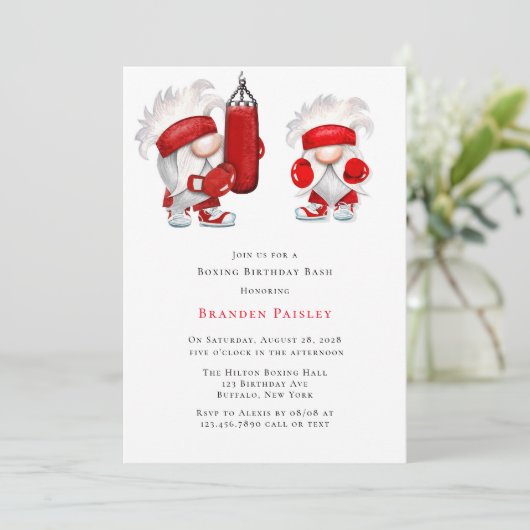 Boksen Gnomen Verjaardags Bash Kaart (Staand voorkant)