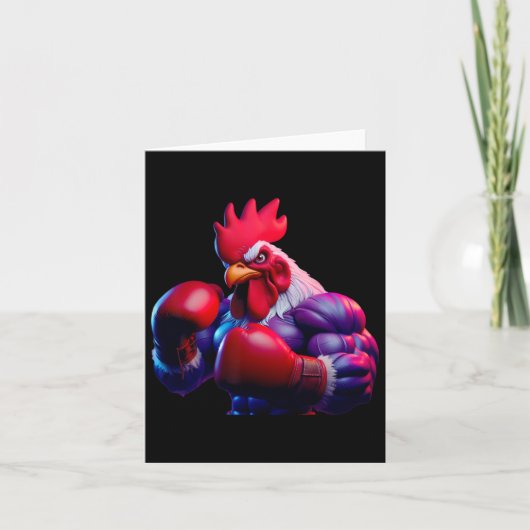 Boksen Haan Boxer Kickboxer MMA Fighter Combat Kaart (Voorkant)