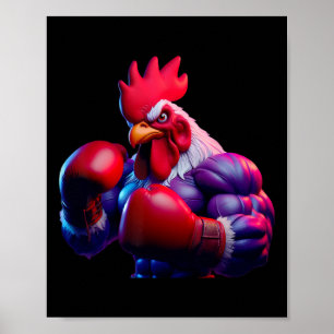 Boksen Haan Boxer Kickboxer MMA Fighter Combat Poster