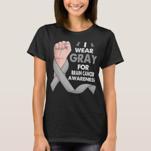 Boksen Hand Ik Draag grijs Voor Hersenkanker Bewus T-shirt